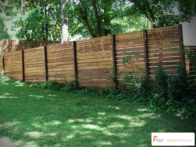 horizontal wood fence