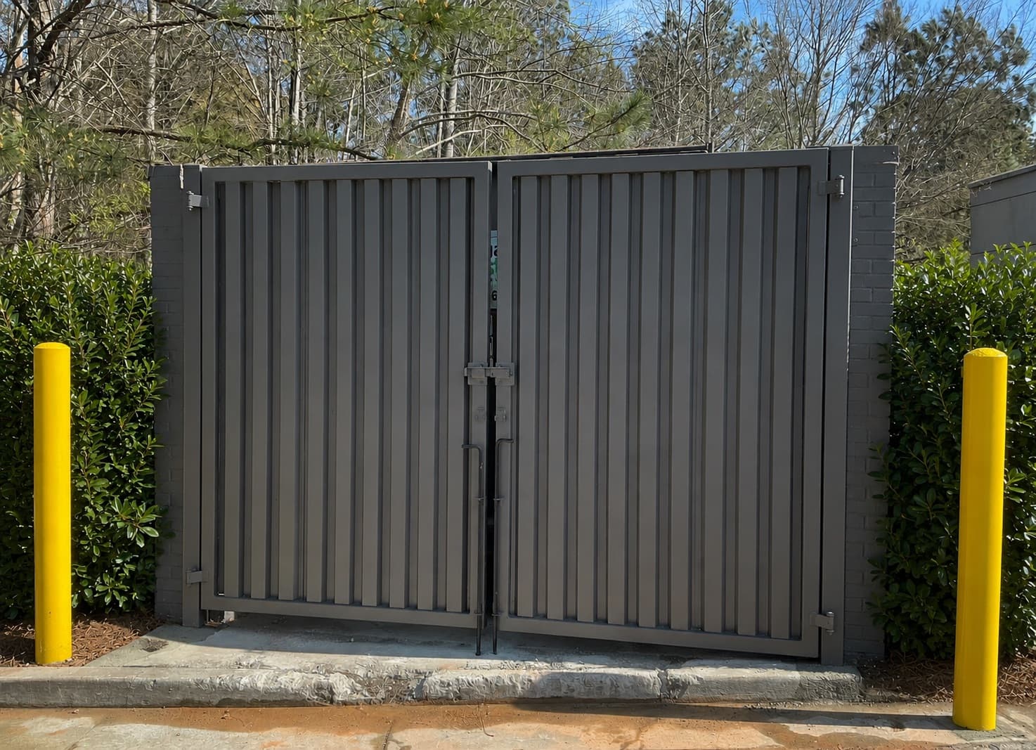 Commercial bollard installation in Georgia by Fence Workshop