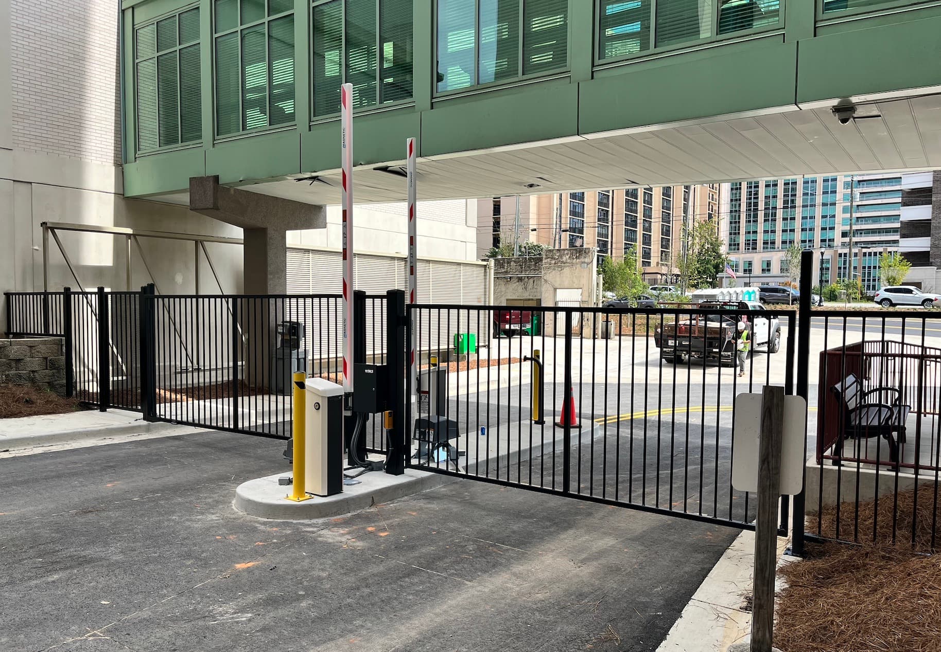 Commercial aluminum security gate and fencing repair by Fence Workshop in Georgia