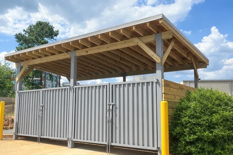 Commercial dumpster gate installation in Atlanta, GA
