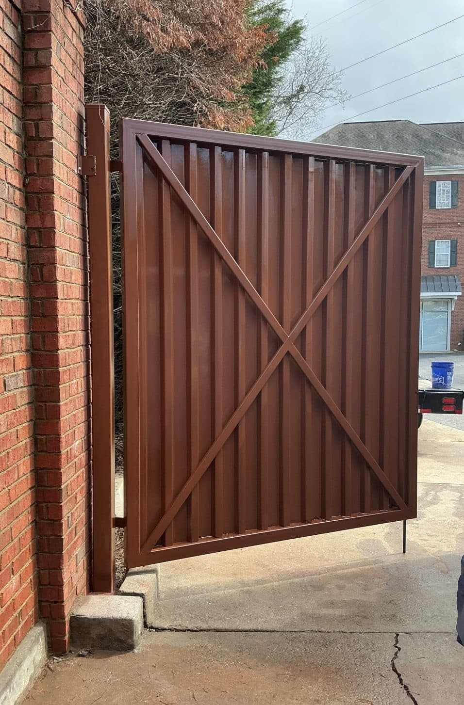 Dumpster gate replacement installation at commercial property, Atlanta, GA