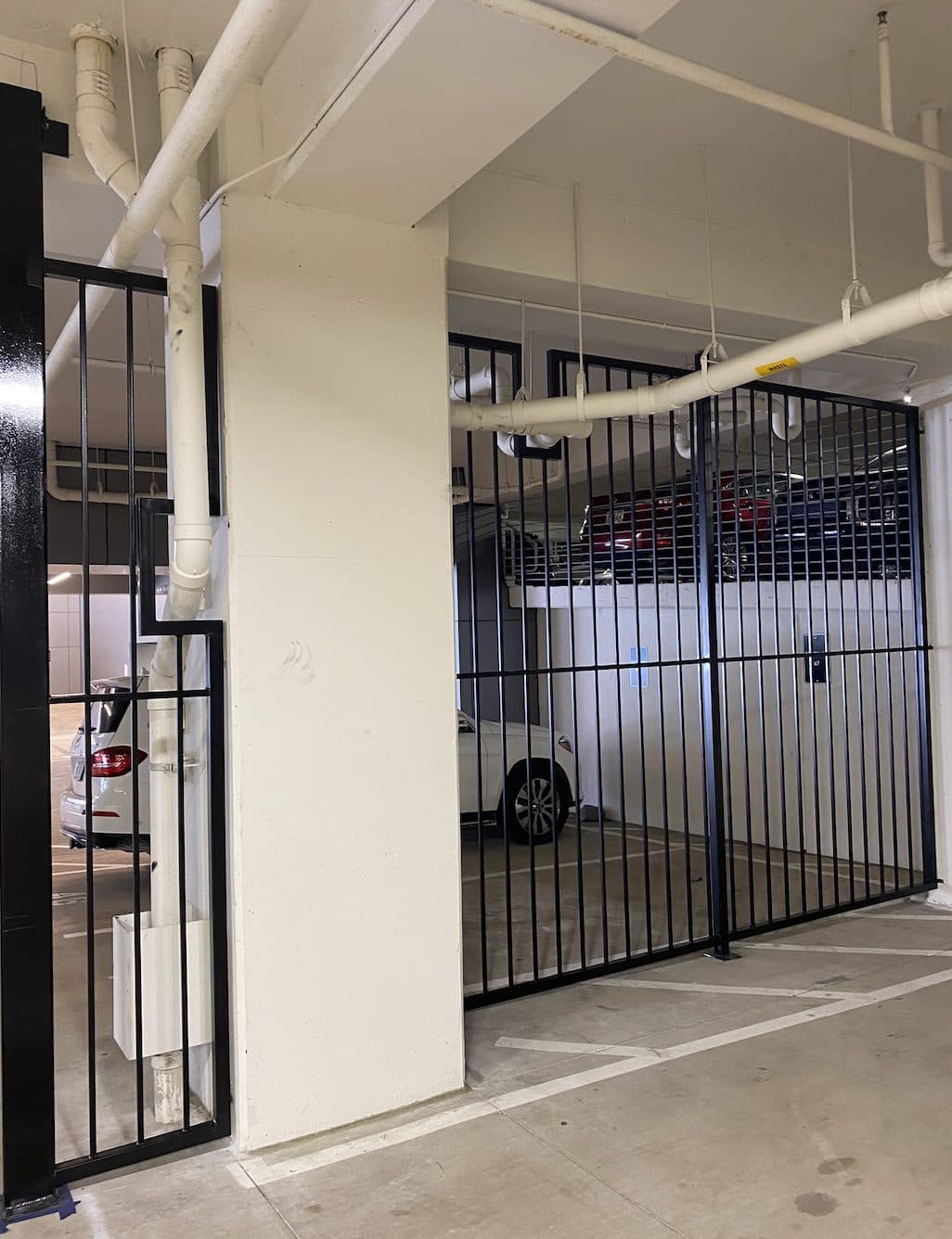 Parking garage security fence corner partition in Georgia