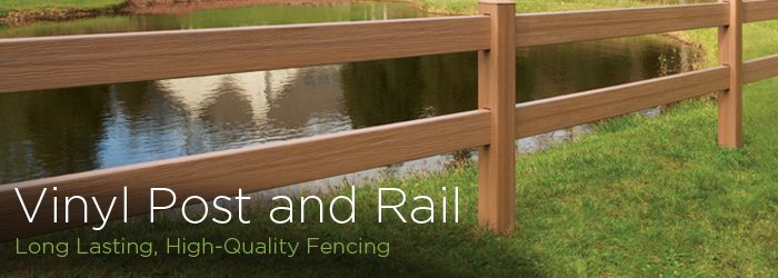 Vinyl post and rail fencing installation