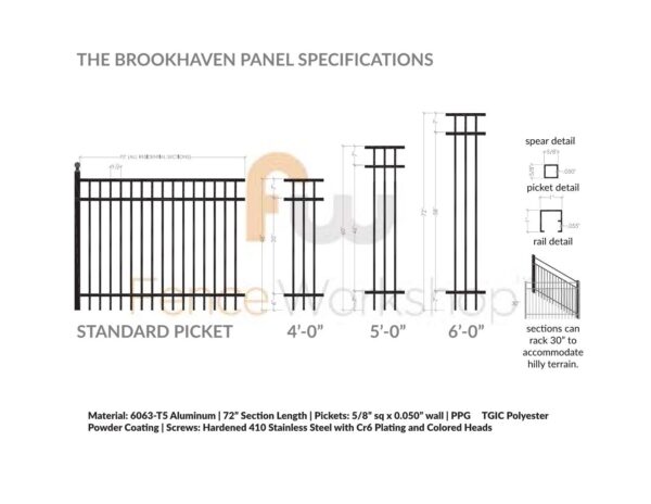 BROOKHAVEN Fence Specs