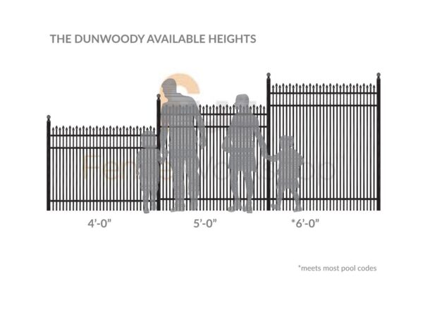 DUNWOODY Available Metal Fence Heights
